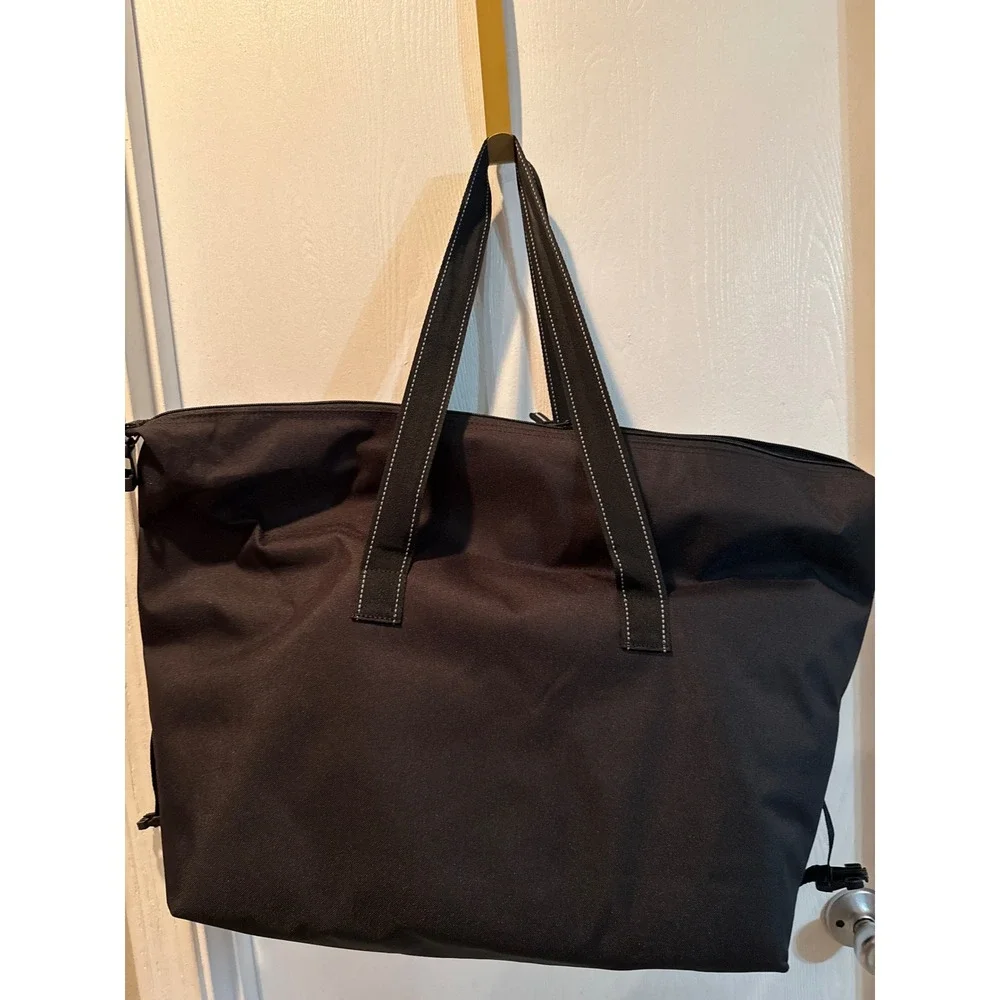 Costco Wholesale Black Canvas Tote Bag Zippered Large Carryall